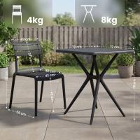 Gartenmöbel-Set Vela mit 4 Stühlen schwarz 