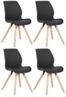 4er Set Stuhl Luna Kunstleder schwarz 4er Set Stuhl Luna Kunstleder schwarz