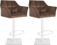 2er Set Barhocker Damaso W Samt braun