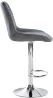 2er Set Barhocker Toni Samt chrom dunkelgrau 