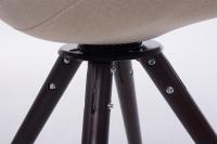 Besucherstuhl Troyes Stoff Rund walnuss (eiche) creme 