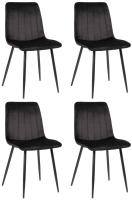 4er Set Stühle Dijon Samt schwarz