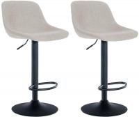 2er Set Barhocker Loft Stoff creme