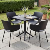 Gartenmöbel-Set Norva mit 4 Stühlen schwarz 