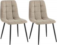2er Set Esszimmerstuhl Tilde Cord taupe 
