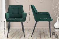 2er Set Esszimmerstuhl Ferndale Samt dunkelgrün 