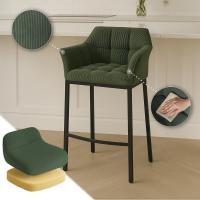 Barhocker Damaso B Cord mit 4-Fuß Gestell grün 