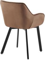 2er Set Esszimmerstuhl Antigo Samt  braun 