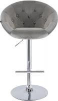 Barhocker London Samt chrom grau 