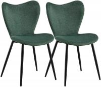 2er Set Esszimmerstuhl Maika Stoff grün 