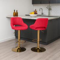 Barhocker Milet Stoff gold rot