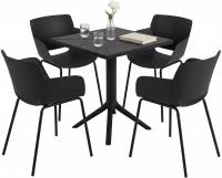 Gartenmöbel-Set Norva mit 4 Stühlen schwarz 