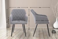 2er Set Esszimmerstuhl Shila Stoff grau 