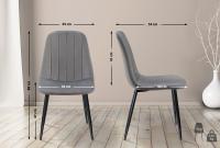 4er Set Esszimmerstuhl Baxter Samt dunkelgrau 