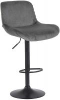 Barhocker Solon Schwarz Samt dunkelgrau 