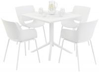 Gartenmöbel-Set Lirra mit 4 Stühlen weiß 