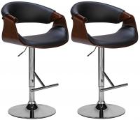 2er Set  Barhocker Foley Kunstleder walnuss/schwarz 
