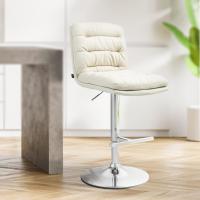 2er Set Barhocker Damar Stoff chrom creme 