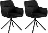 2er Set Stuhl Tipton Stoff schwarz 