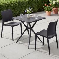 Gartenmöbel-Set Amino mit 2 Stühlen schwarz 