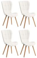 4er Set Esszimmerstuhl Elda Kunstleder weiß 