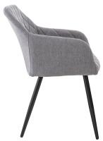 2er Set Esszimmerstuhl Shila Stoff grau 