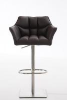 2er Set Barhocker Damaso Kunstleder edelstahl braun 