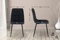 4er Set Esszimmerstühle Antibes Stoff schwarz 