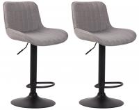 2er Set Barhocker Lentini Stoff schwarz grau