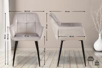 Besucherstuhl Emia Samt hellgrau 