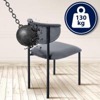 2er Set Besucherstuhl Gambell Samt dunkelgrau 