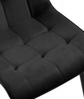 2er Set Esszimmerstuhl Gifford Samt schwarz 