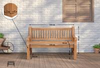 Teakbank Daxon mit Sitzkissen 150 cm dunkelgrau 