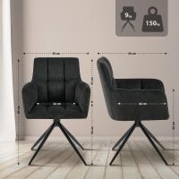 2er Set Esszimmerstuhl Jonah Stoff schwarz 