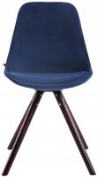 4er Set Stühle Toulouse Samt Rund cappuccino (eiche) blau 