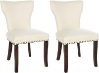 2er Set Esszimmerstuhl Zadar Stoff antik-dunkel creme