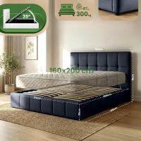 Bett Ladia Stoff 160x200 cm dunkelgrau Bett Ladia Stoff 160x200 cm dunkelgrau