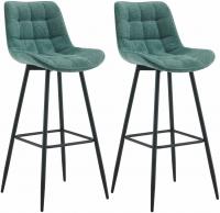 2er Set Barhocker Dartford Stoff  grün 