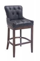 Barhocker Lakewood Echtleder, Antik schwarz