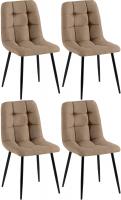 4er Set Esszimmerstühle Antibes Stoff taupe