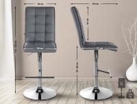 Barhocker Peking V2 Kunstleder chrom grau 