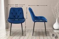 2er Set Esszimmerstuhl Wallace Samt blau 