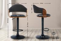 2er Set Barhocker Nilse Stoff schwarz walnuss/schwarz 