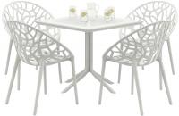 Gartenmöbel-Set Avara mit 4 Stühlen weiß