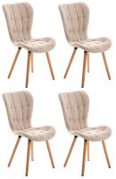 4er Set Stuhl Elda Stoff natura creme 