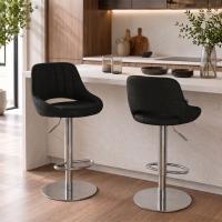 2er Set Barhocker HD Milet C Stoff schwarz 