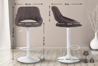 2er Set Barhocker Milet Stoff W dunkelgrau 