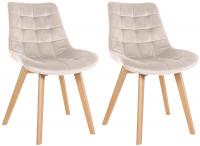 2er Set Stühle Brook Samt creme 