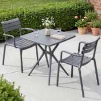 Gartenmöbel-Set Avena mit 2 Stühlen dunkelgrau 
