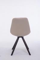 Besucherstuhl Troyes Stoff Rund walnuss (eiche) creme 